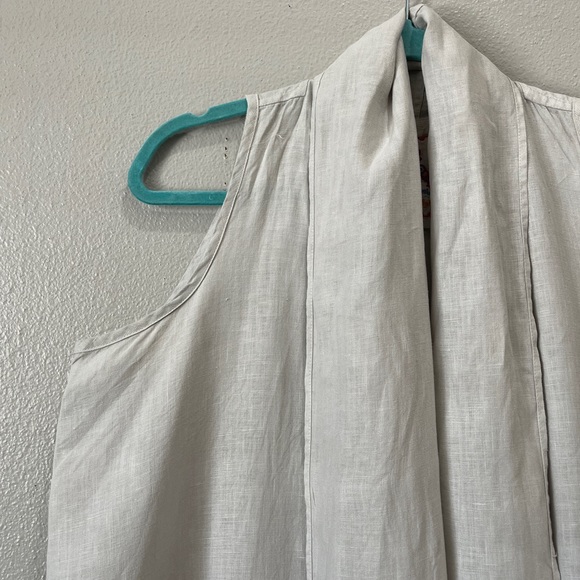 Johnny Was Los Angeles Linen Embroidered Tie Waist Vest Duster Kimono Long Line - Picture 9 of 12